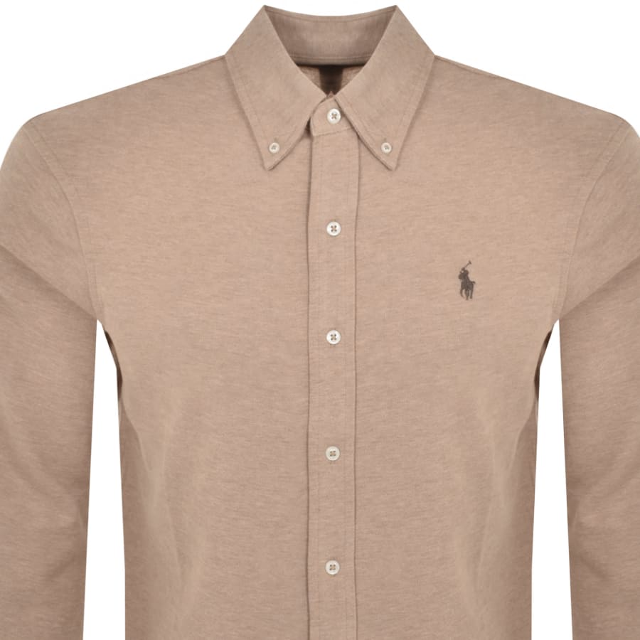Ralph Lauren Featherweight Mesh Shirt Beige Mainline Menswear Denmark